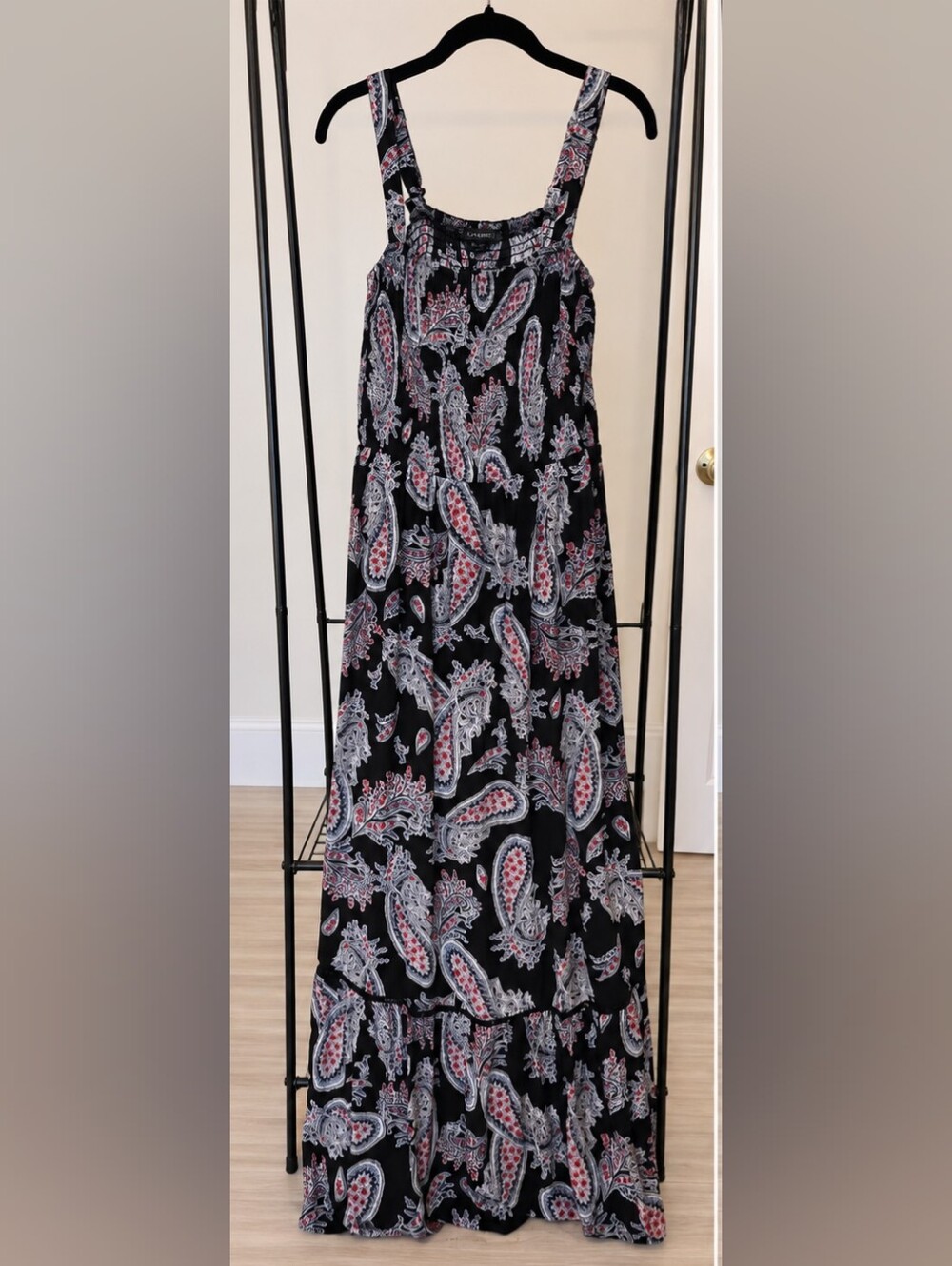 Lane Bryant Paisley Maxi Dress Black Red Blue Size 14/16